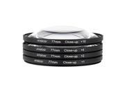 77mm Macro Close Up Filter Set 1 2 4 10 with Pouch for Nikon Canon