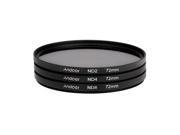72mm Fader ND Filter Kit Neutral Density Photography Filter Set for Nikon Canon