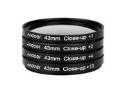 43mm Macro Close Up Filter Set 1 2 4 10 with Pouch for Nikon Canon