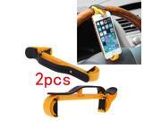 2pcs Universal Car Steering Wheel Cradle Holder Vehicle Mount for Smartphone GPS