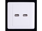 2 USB Ports Wall Plate Coupler Outlet Socket Panel White