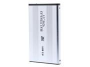 High speed USB 2.5 SATA HDD Hard Disk Drives Case External Enclosure Silver