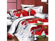 4pcs 3D Bedding Set Oath of Love Queen Size Duvet Cover Bed Sheet 2 Pillowcases