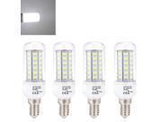 4 * E14 12W 5730 SMD 56 LEDs Corn Lamp Bulb Energy Saving 360° White Light 220V