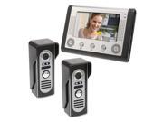 7 inch LCD Video Door Phone Home Security Intercom Kit 2 Cameras 1 Monitor