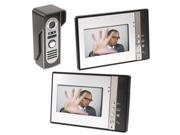 7 Video Door Phone Doorbell Intercom Kit 1 Night Vision Camera 2 Monitors