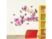 Magnolia Flowers Butterfly Removable Wall Sticker Art Vinyl Decals Home Decor