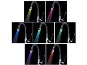 Copper Chrome Plated 7Colors Glow LED Light Water Stream Faucet Tap Kitchen Sink