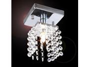 Chrome Finish Mini Semi Flush Mount Crystal Chandelier Ceiling Lighting 25W