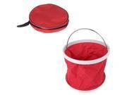 9L Waterproof Foldable Fishing Camping Washing Hiking Water Bucket Barrel Red