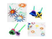 Early Learning Kids 4X Flower Stamp Sponge Brush Set Art Supplies Painting Tool