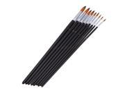 9X Nylon Hair Paint Brush Set Round Pointed Tip Acrylic Watercolor Art Supplies