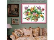 Counted Cross Stitch Kit Embroidery Set 14CT Beautiful Tulip 53*42cm Home Decor