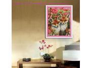 Counted Cross Stitch Kit Embroidery Set 14CT Lovely Foxes 37*45 Home Decoration