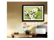 DIY Cross Stitch Embroidery Kit Magnolia Flower Butterfly Home Decor 46.5*35cm