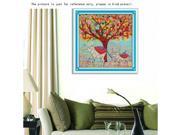Counted Cross Stitch Kit Embroidery Set 14CT Tree and Elephants 38*38 Home Decor