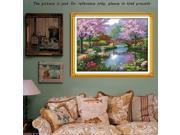 Counted Cross Stitch Kit Embroidery Set 14CT Scenery of Park 57*45cm Home Decor