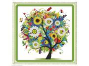 Counted Cross Stitch Kit Embroidery Set 14CT Colorful Tree 38*38cm Home Decor