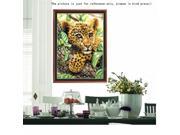 Handmade Counted Cross Stitch Kit Leopard Cub Design 25 * 33.5cm Home Decoration