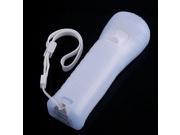 Remote Controller With Built in Motionplus Silicone Case Wristlet for Wii White