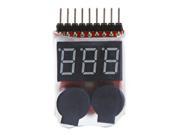 2in1 RC Lipo Battery Low Voltage LED Tester Meter 1S 8S Buzzer Alarm Indicator