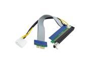 PCI E Express 1X to 16x Riser Extender Card with Molex IDE Power Ribbon Cable