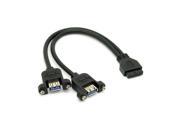 USB 3.0 Dual Ports A Female Screw Mount Type to Motherboard 20pin Header cable