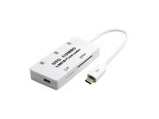 Micro USB Host OTG 3 Ports Hub Card Reader Writer for S3 S4 S5 Note2 Note3 WH