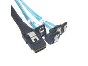 Mini SAS 4i SFF 8087 to 4SATA 90 degree right angled with Latch 7Pin Cable 1m