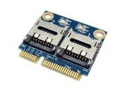 Dual TF Micro SD Card to Mini PCI E Express with half Bracket Memory Card Reader