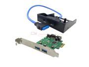 USB 3.0 4 ports inside and outside port PCI E Express card With Floppy Disk Bay