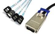 Infiniband latch type CX4 SAS SFF 8470 to 4 SATA hard disk sever RAID cable 1m