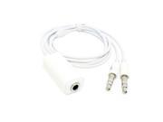 Dual 3.5mm Male to Single Female Headphone Splitter Cable for iPhone iPad white