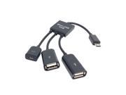 Micro USB Host OTG Hub Adapter Cable with Dual USB Port for Galaxy S5 i9600