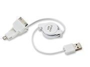 USB Retractable data charge cable for mini usb micro usb and ipad 3 2 iphone 4s