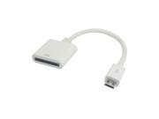 White Apple iPad iPhone Docking 30pin Female to Micro USB 5pin Male Data Charge
