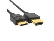 OD 3mm soft thin MiNI HDMI to HDMI Cable for Moto Mobile phone tablet 1m