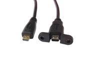 D type 1.4 Micro HDMI Male to Female Panel Mount hole Extension Cable 30cm