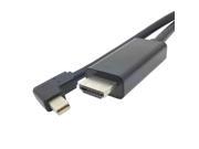 Left Angled 90° Mini DisplayPort DP to HDMI Cable 1.5M 5ft Black color 108p HDTV