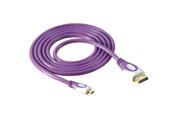 Purple White D type Micro hdmi to hdmi 1.4 HDTV cable forDC DV Tablet 5ft 1.5M