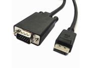 DisplayPort DP Male to VGA RGB Male Cable 6ft black for ATI HP DELL Apple
