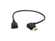 Left Angled 90D HDMI 1.4 Ethernet 3DType A Male to A Female Extension Cable 0.5M