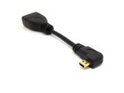 90 degree right anged male Micro HDMI to HDMI female extension short cable 10cm