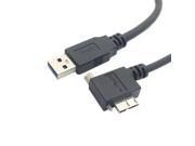 USB 3.0 Male to Micro B Left Angled 90 Degree Cable Screws for Nikon D800 D800E