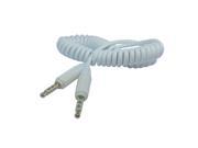 WHITE 50cm Car Audio AUX Lin in 3.5mm male to 3.5mm male 4 Pos. stretch cable