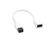 White IEEE 1394 6PIN Female to 1394b 9PIN male Firewire 400 TO 800 Cable 10cm
