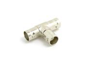 10pcs Lot BNC Male to Dual 2 Female F Jack Triple T type Coaxial Adapter Connect