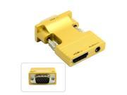 HDMI Female to VGA Male Audio Output Adapter for PC Laptop Macbook Projector
