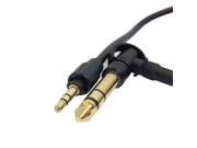 90° right angled 3.5mm and 6.35mm Stereo Audio Plug to 6.35mm Stereo Plug Black