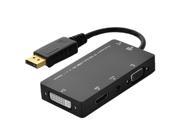 DP Displayport Source to DVI VGA HDMI Audio Adapter 4 in1 for PC Laptop Black